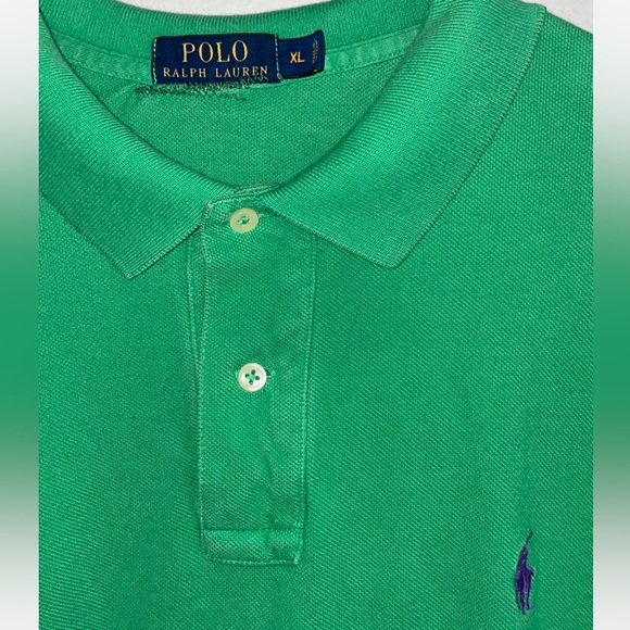 Polo by Ralph Lauren Men's Green Polo Shirt - Picture 2 of 3